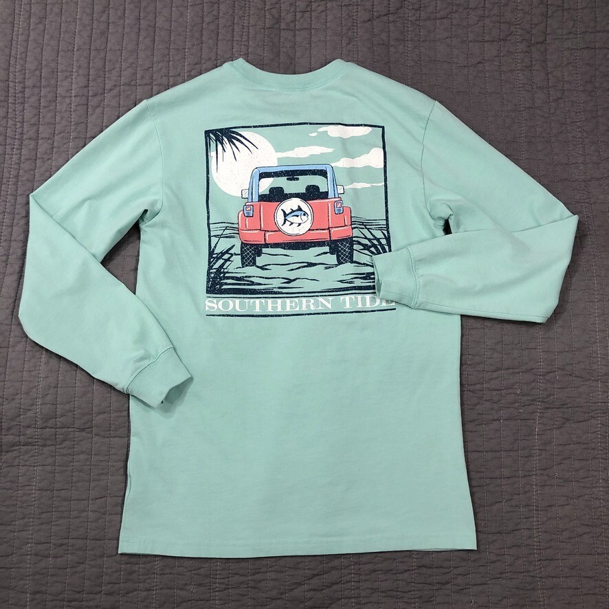 Southern Tide T Shirt Men XS Blue Jeep Graphic Beach Fish Coastal Outdoor Boat gallery