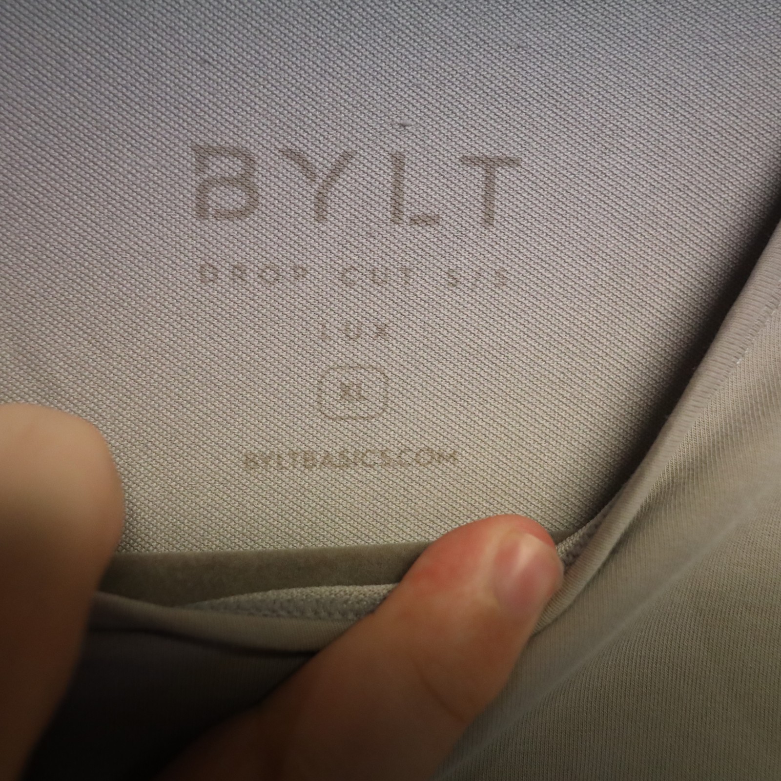 BYLT Men's Drop Cut Lux SS T-Shirt Size XL Gray (Minor Stains) Basics Shirt gallery