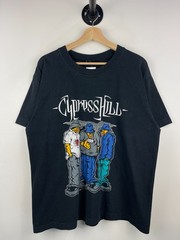Vintage 90s Cypress Hill Blunted Black Rap Tee Size XL