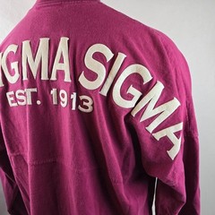 Phi Sigma Sigma T Shirt Womens Medium Red Spirit Jersey Oversized Sorority L/S