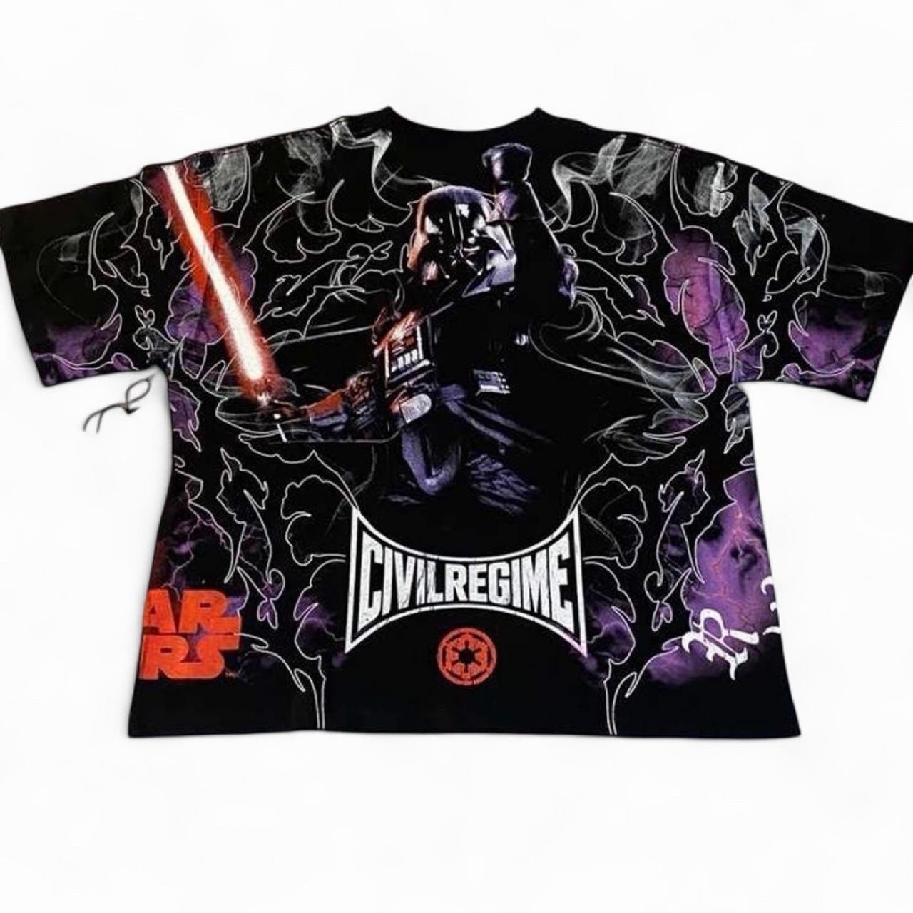 Men’s Size Medium Oversized Civil Regime,Darth Vader Black T-Shirt
