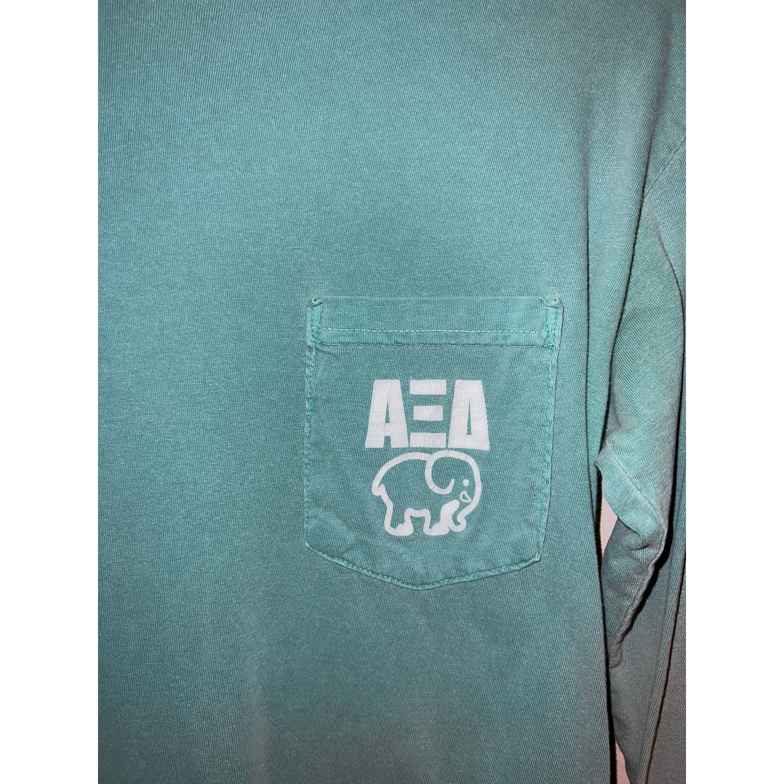 Alpha Xi Delta Shirt Long Sleeve Elephant College Green Y2K Comfort Colors Small gallery
