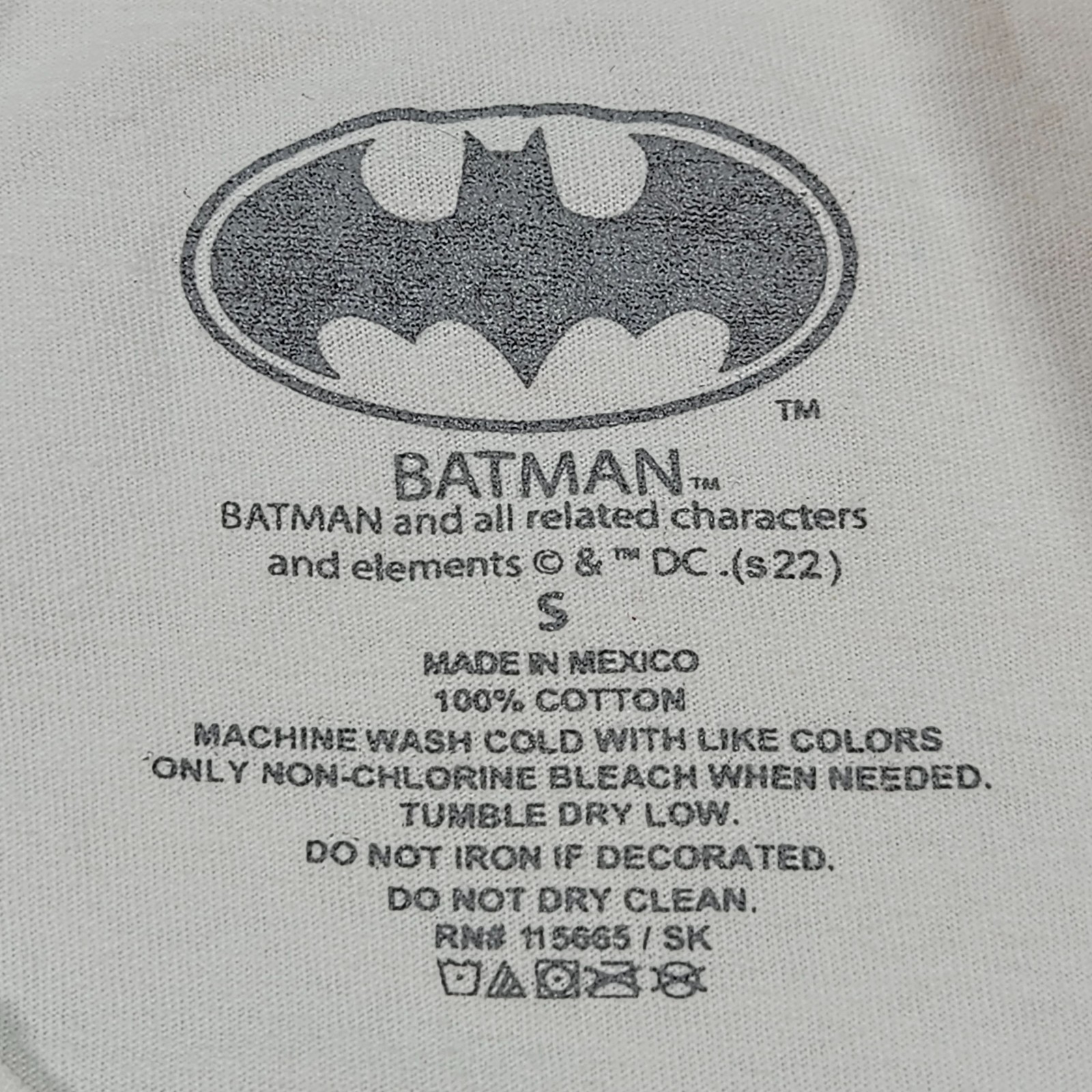 Retro Batman Small Tee Shirt White DC Comics Blue and Black Graphic gallery