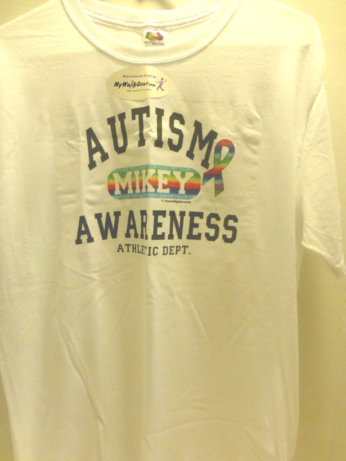 Autism Awareness Medium Shirt Mikey Personalized NEW Adult 50 cotton 50 poly M gallery