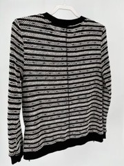 Johnston & Murphy Black and White Pullover Top Zipper Accents Size Medium