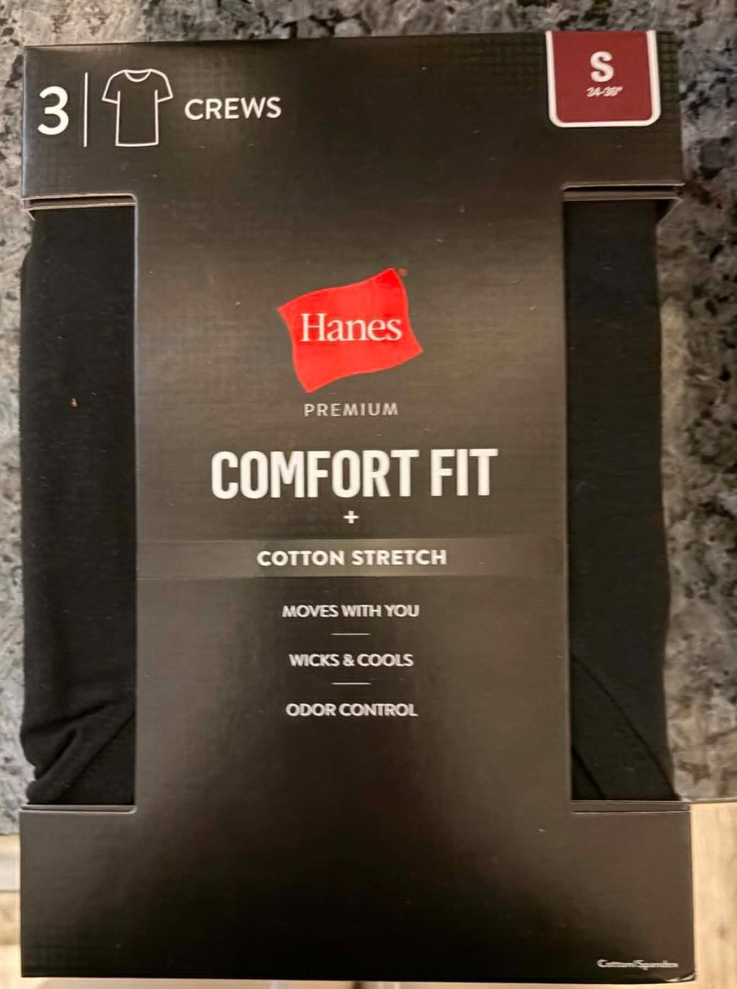 Men's Hanes 5 Slim Fit 3 Comfort Fit or 6 Everyday Premium Crew Neck Blk S,M,XL gallery