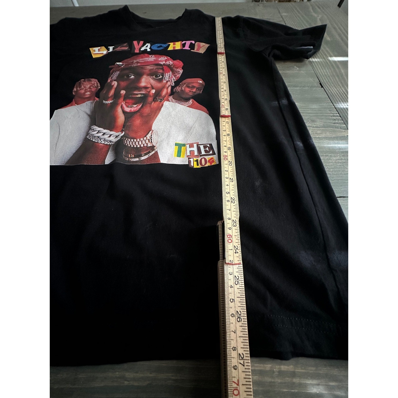Lil Yachty Graphic Unisex T-Shirt Black Sticker Mule Custom Rap Hip-Hop Size L gallery