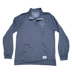 Disney Parks Quarter Snap Mock Neck Pullover Sweatshirt Men Medium Gray 2018