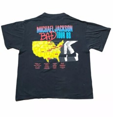 Vtg. Michael Jackson 1988 BAD Tour Concert T-Shirt Dual Sided Size L 42-44