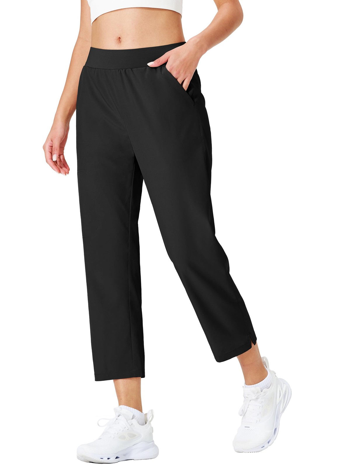 Women's Golf Pants Lightweight High Waisted 7/8 Ankle Pant with 4 Pockets for At gallery