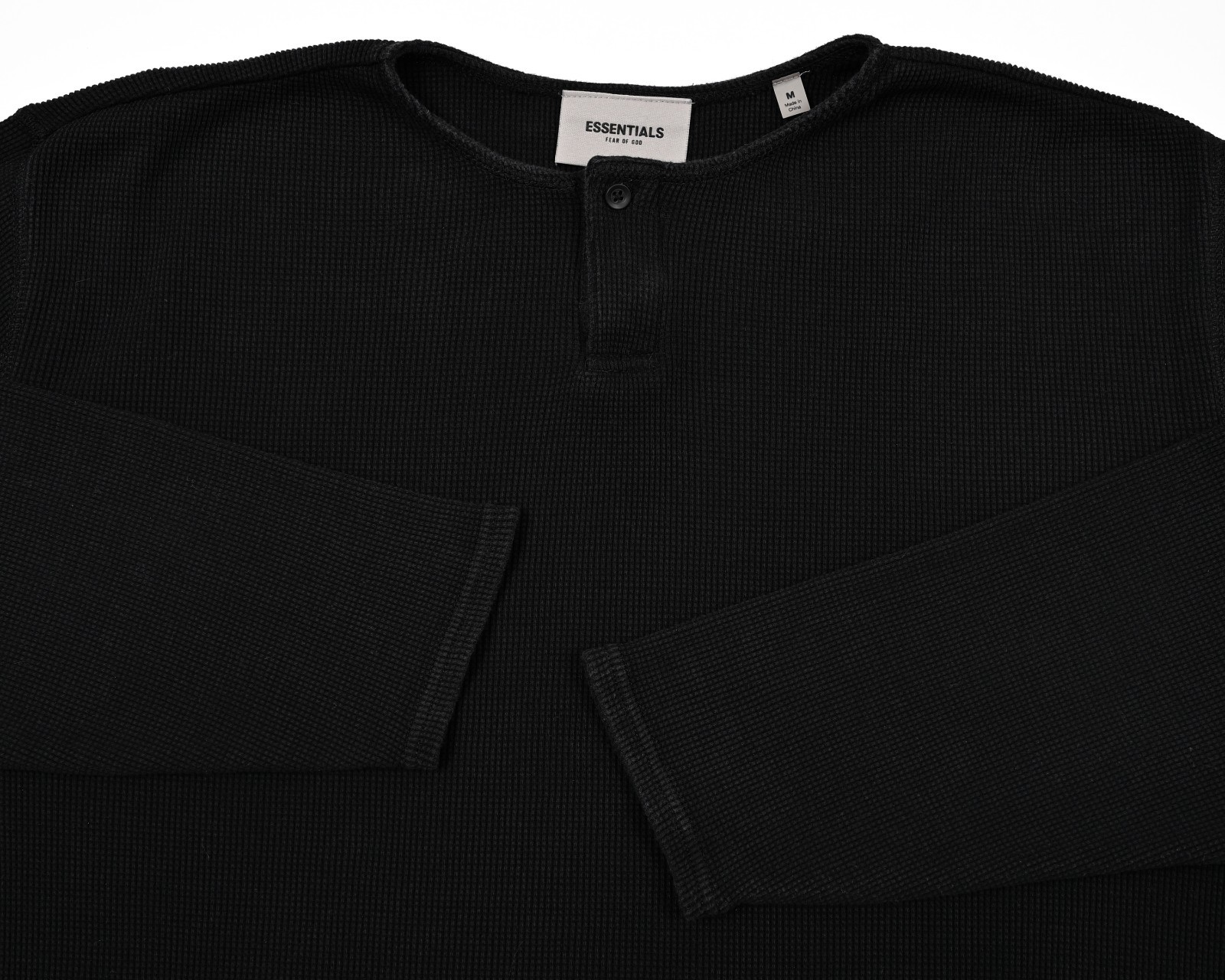 Fear of God Essentials Thermal Henley Men’s M Waffle Knit Basic Shirt Pullover