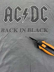 AC/DC Back In Black Band Tee Medium Faded Distressed Band Tee 2007 *HOLES VTG