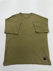 Pull&Bear Mens T-Shirt Olive Logo Size M Regular Fit Tagless Crew Neck