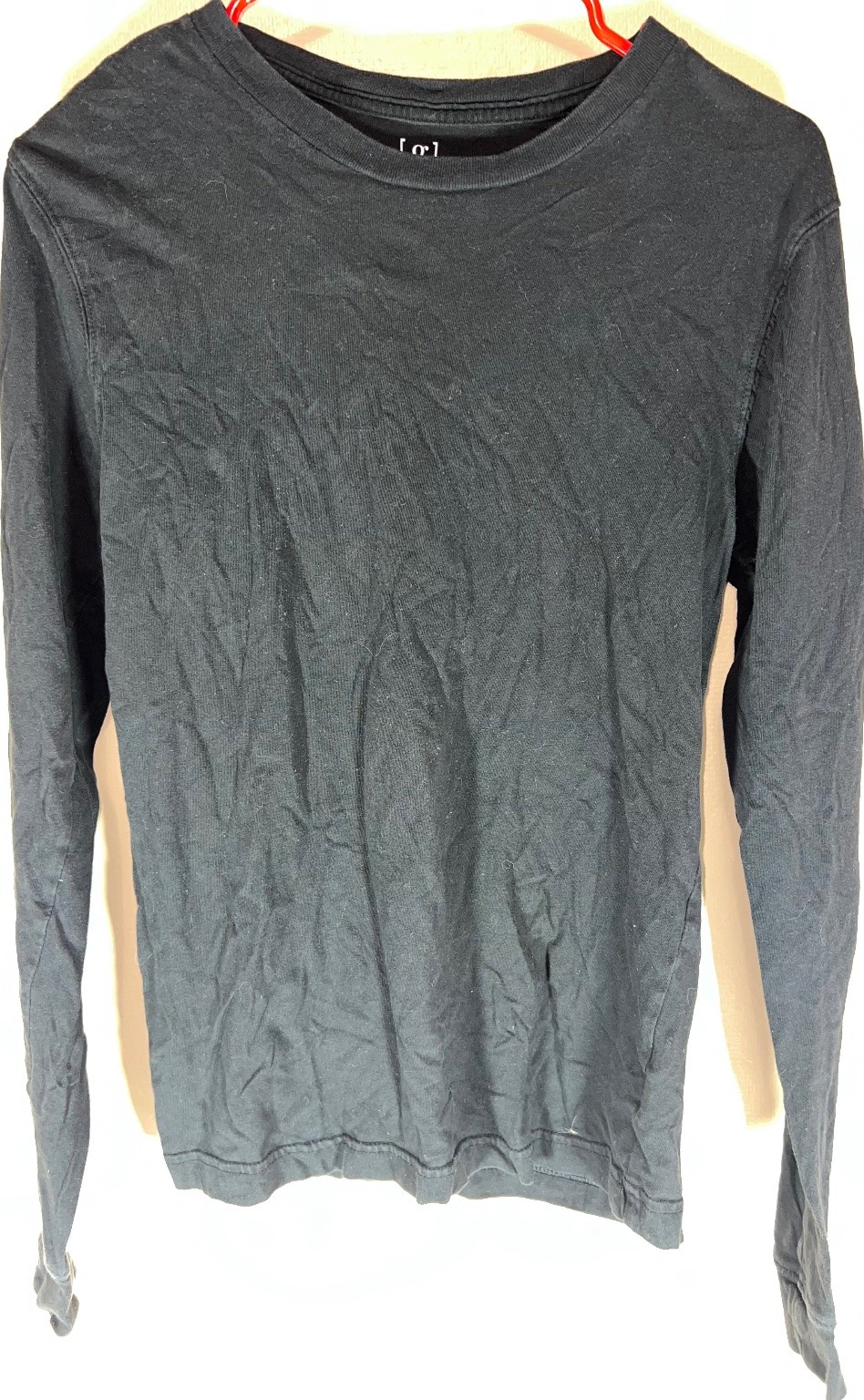🍀 FLAW See Pics George Men's Black XS (30-32) Long Sleeve Crew Neck T-Shirt! gallery