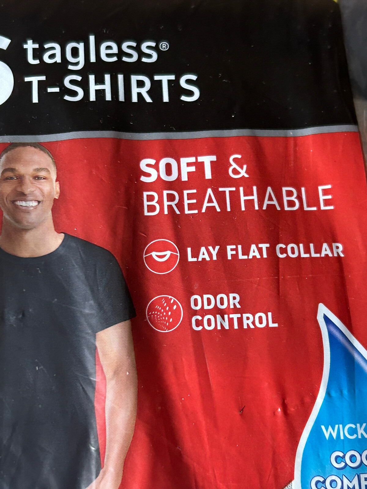Hanes Tagless T-Shirts Crew Neck Black Blue Gray Size Small PetiteI Bag 6 Count gallery