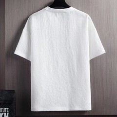 Men’s Polyester Spandex T Shirt Loose Casual Short Sleeve Splicing Texture