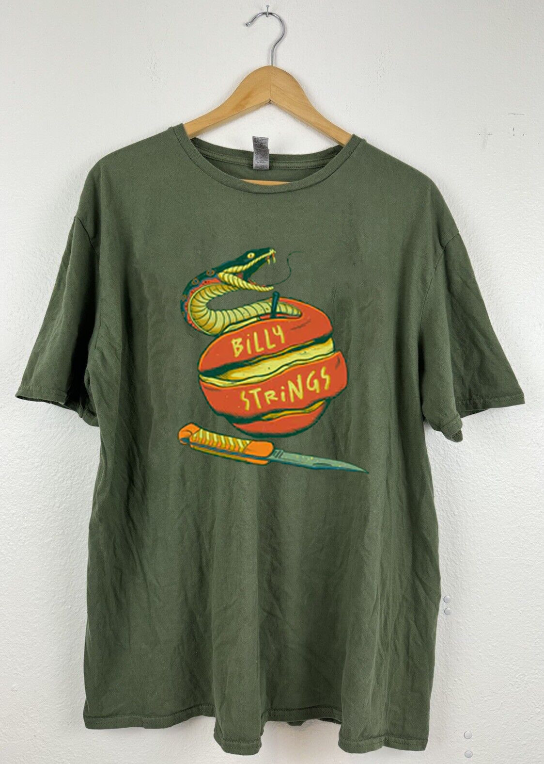 Billy Strings Snake Apple Tee Spring 2025 Green All Size Shirt AG3081