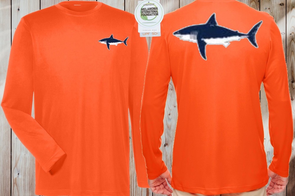 Microfiber Long Sleeve Fishing Shirt Performance Dry Fit Wicking Shark Sun Shirt