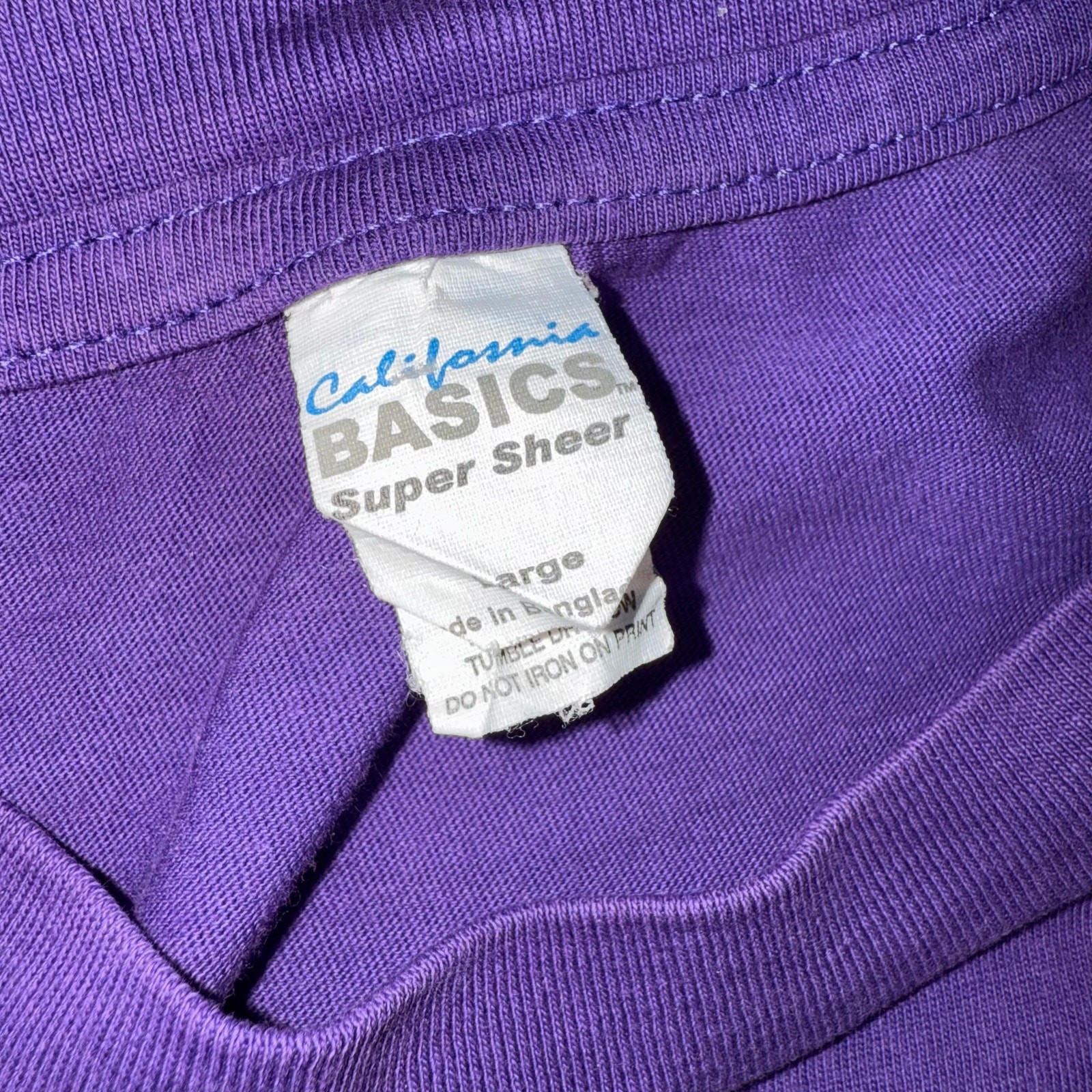 Late 80s / Early 90s Vintage The Maine Men's Large T-Shirt Neon Graphic Purple gallery