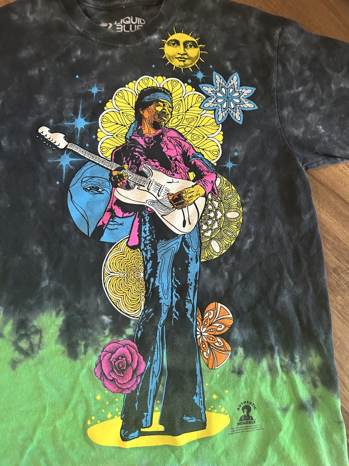 Liquid Blue Jimi Hendrix Graphic Tshirt Mens Size Medium Tie Dye Psychedelic gallery