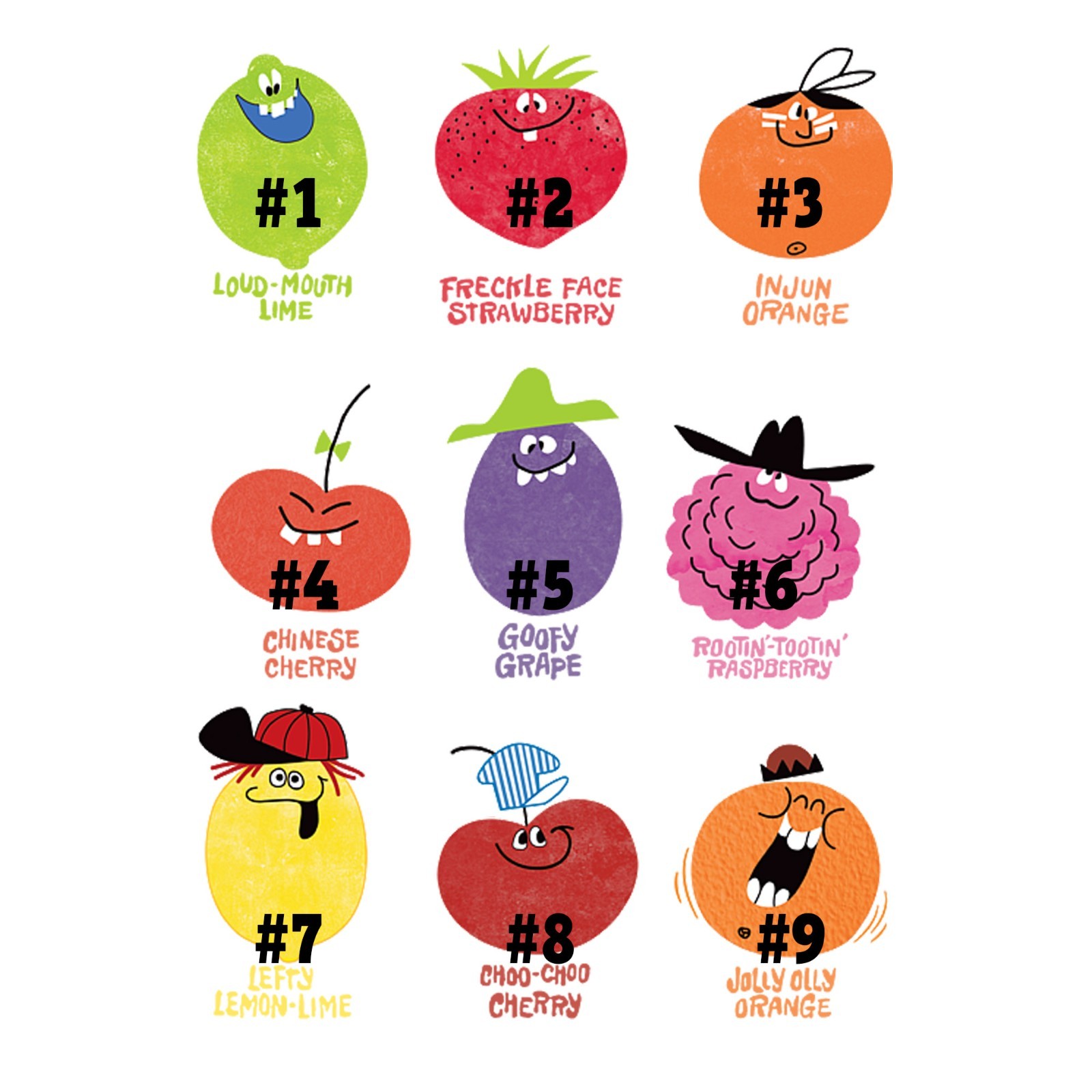 Funny Face Drink Mix Matching Tee, Vintage 60s Drink Mix Characters T-shirts gallery