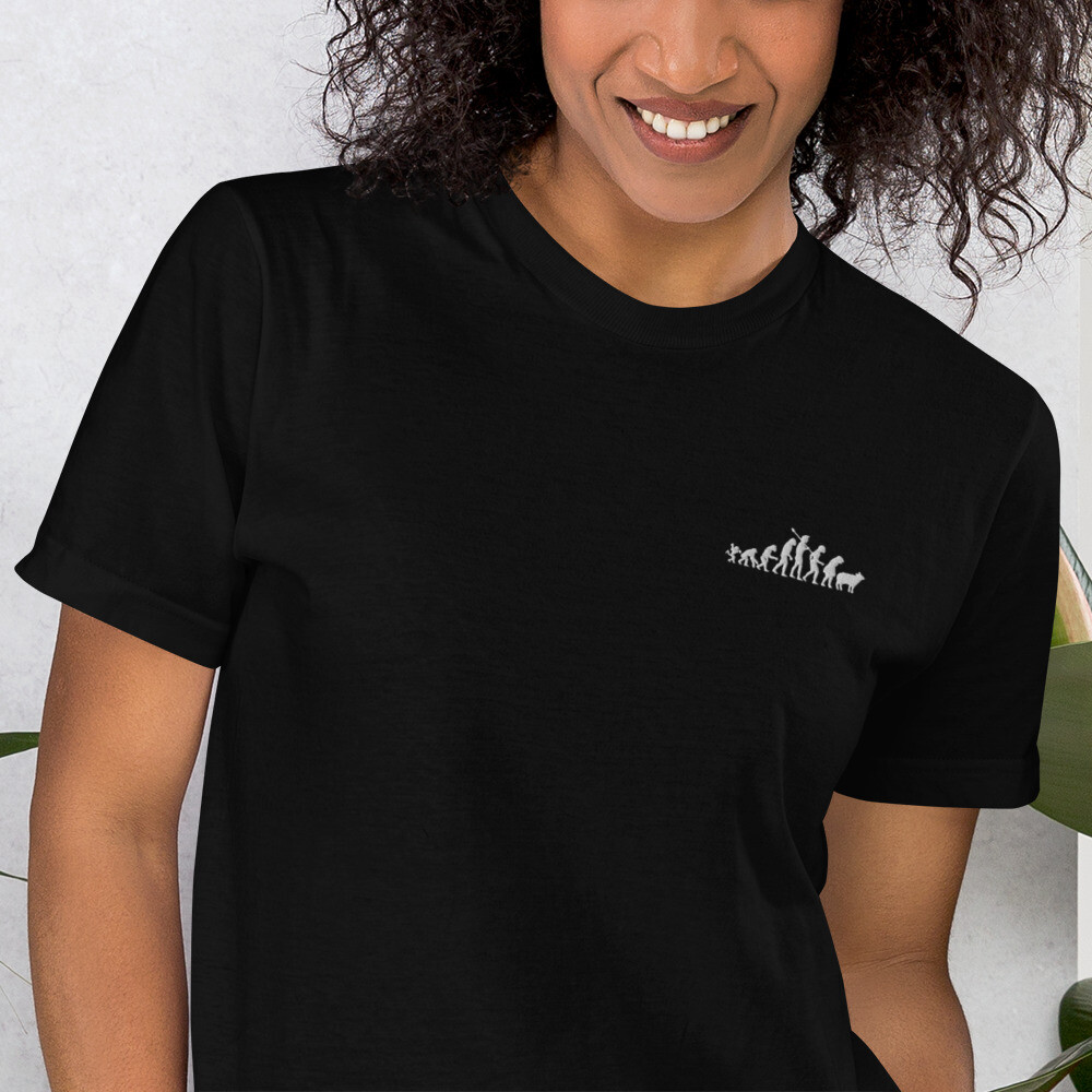 Embroidered Unisex T-shirt Hipster Style Evolution Sheeple Trendy Modern Fashion gallery