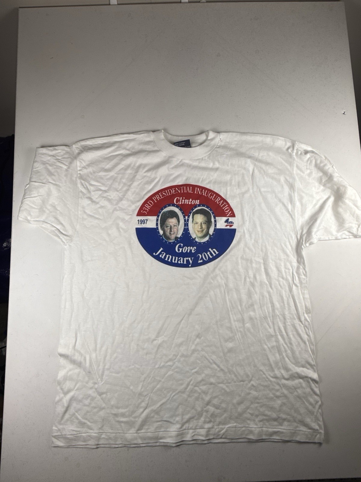 Vintage Bill Clinton Al Gore 1997 Presidential Inauguration T Shirt 90s XL