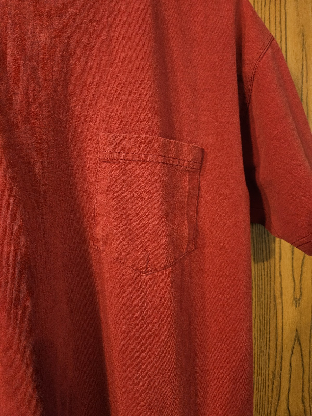 VTG 90s Russell Athletic Pro Cotton Pocket Blank T-Shirt Medium Boxy Faded Red gallery