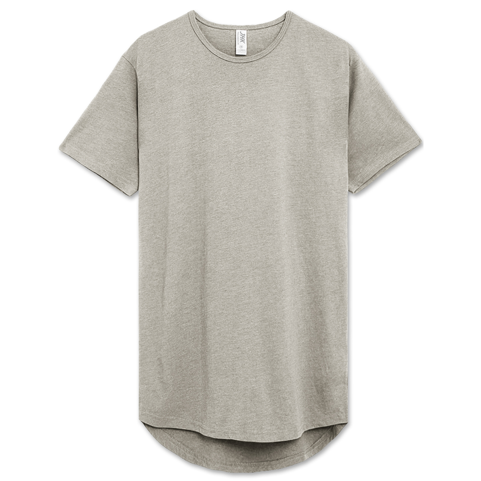 Casual Extended Drop Cut Extra Longline Crewneck T-Shirt (Grey) gallery