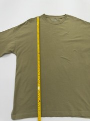 Pull&Bear Mens T-Shirt Olive Logo Size M Regular Fit Tagless Crew Neck