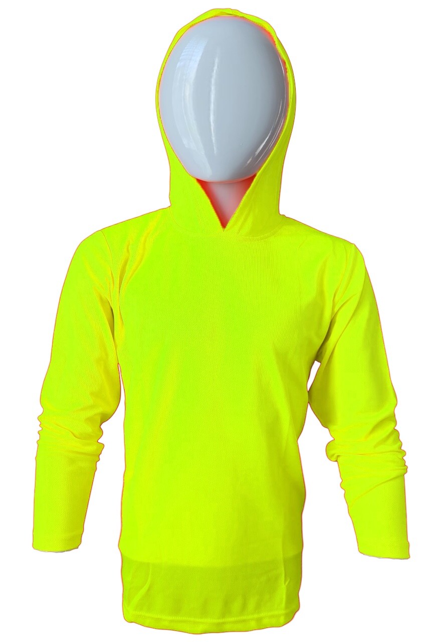 DRI-FIT Hoodie Long Sleeve T-Shirts, UPF 50+ Sun Protection Hooded SAFETY GREEN gallery