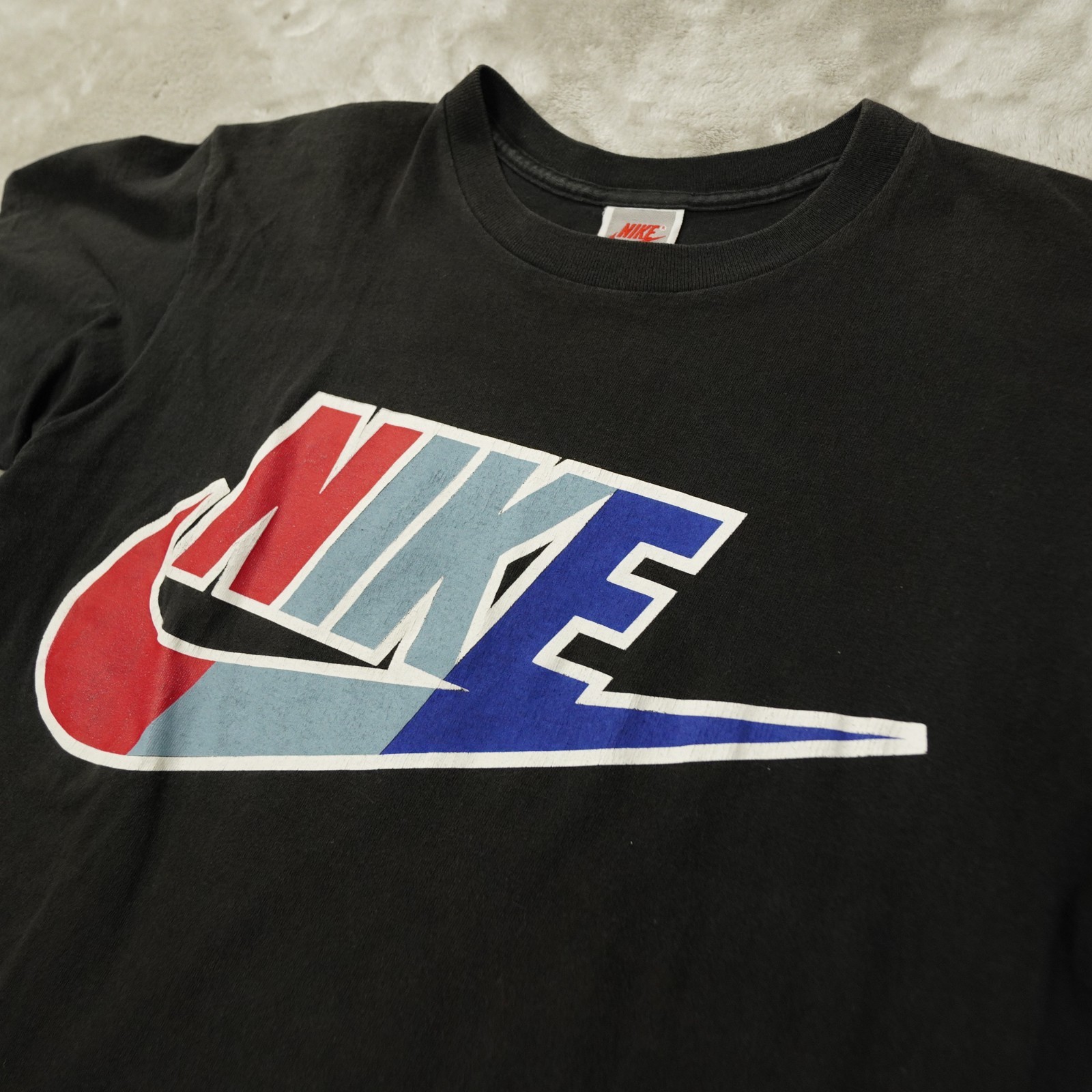 Nike Vintage 80s 90s Single Stitch T Shirt Men's Medium Black Logo Swoosh USA gallery