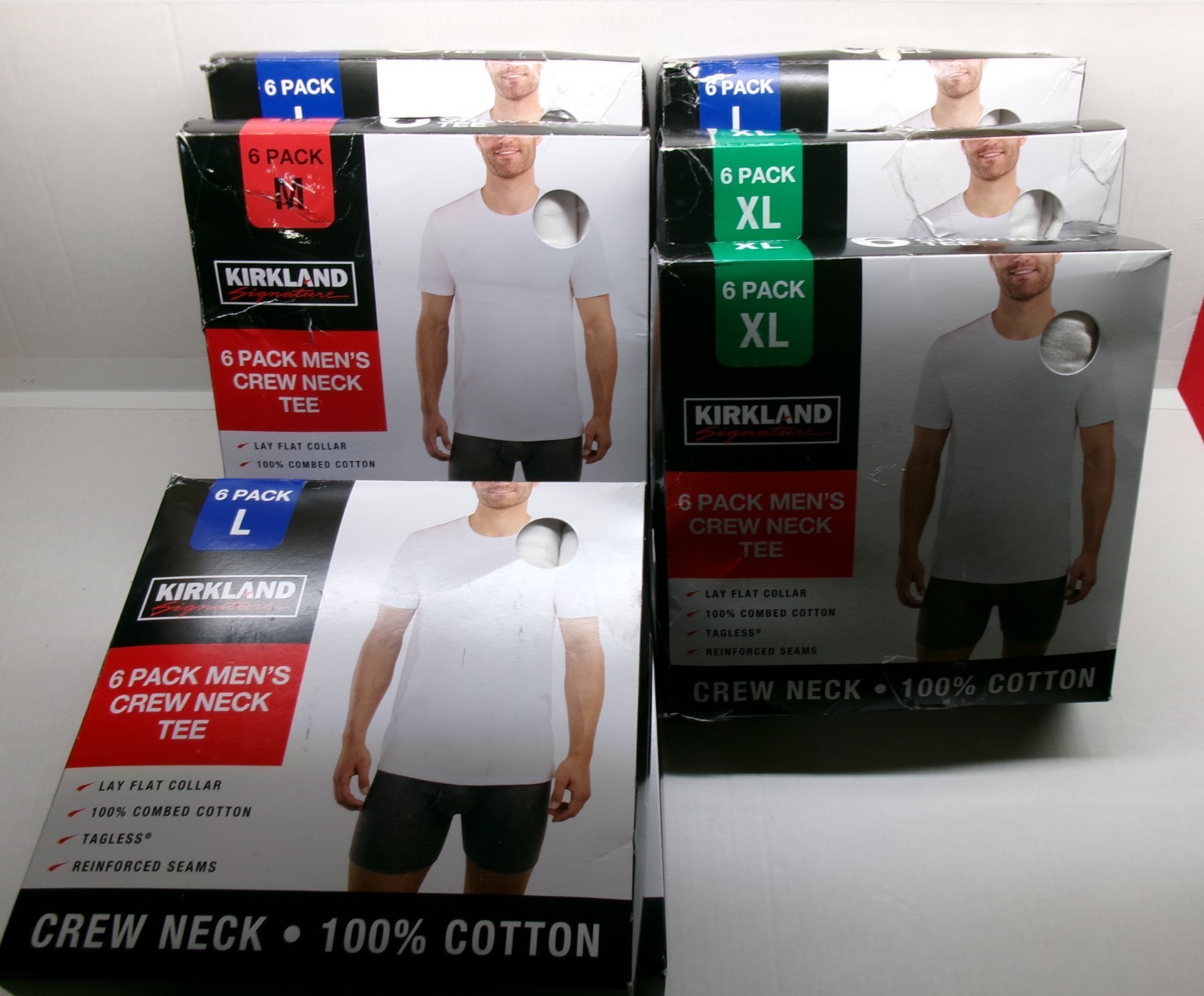 100% Combed Cotton Tee shirts lay flat Collar Reinforced Seams Crew Neck 6ct gallery