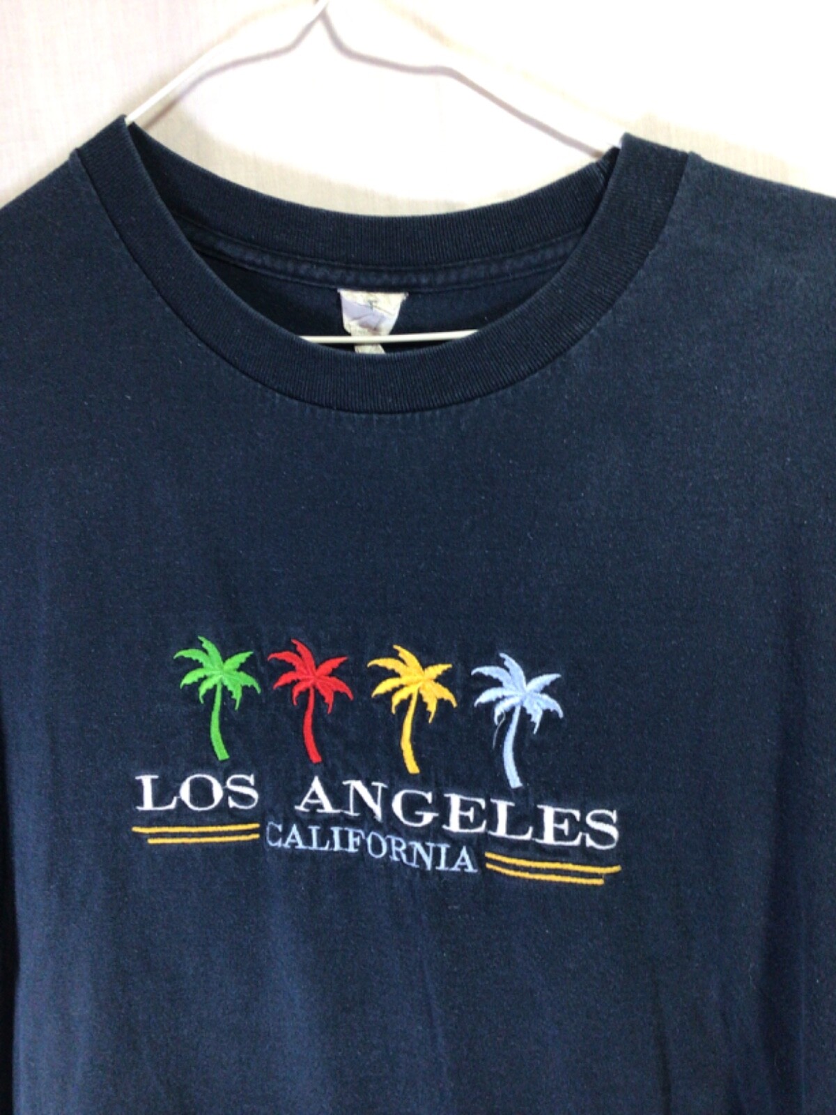 Los Angeles California (Embroidered) Blue 2XL Cotton T Shirt T11 gallery