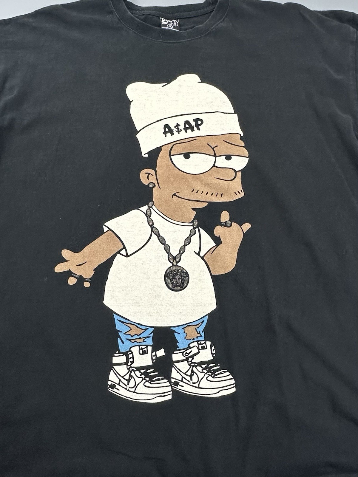 Bart Simpson Graphic T-Shirt XL Black Y2K Vintage Style Cartoon Tee The Simpsons gallery