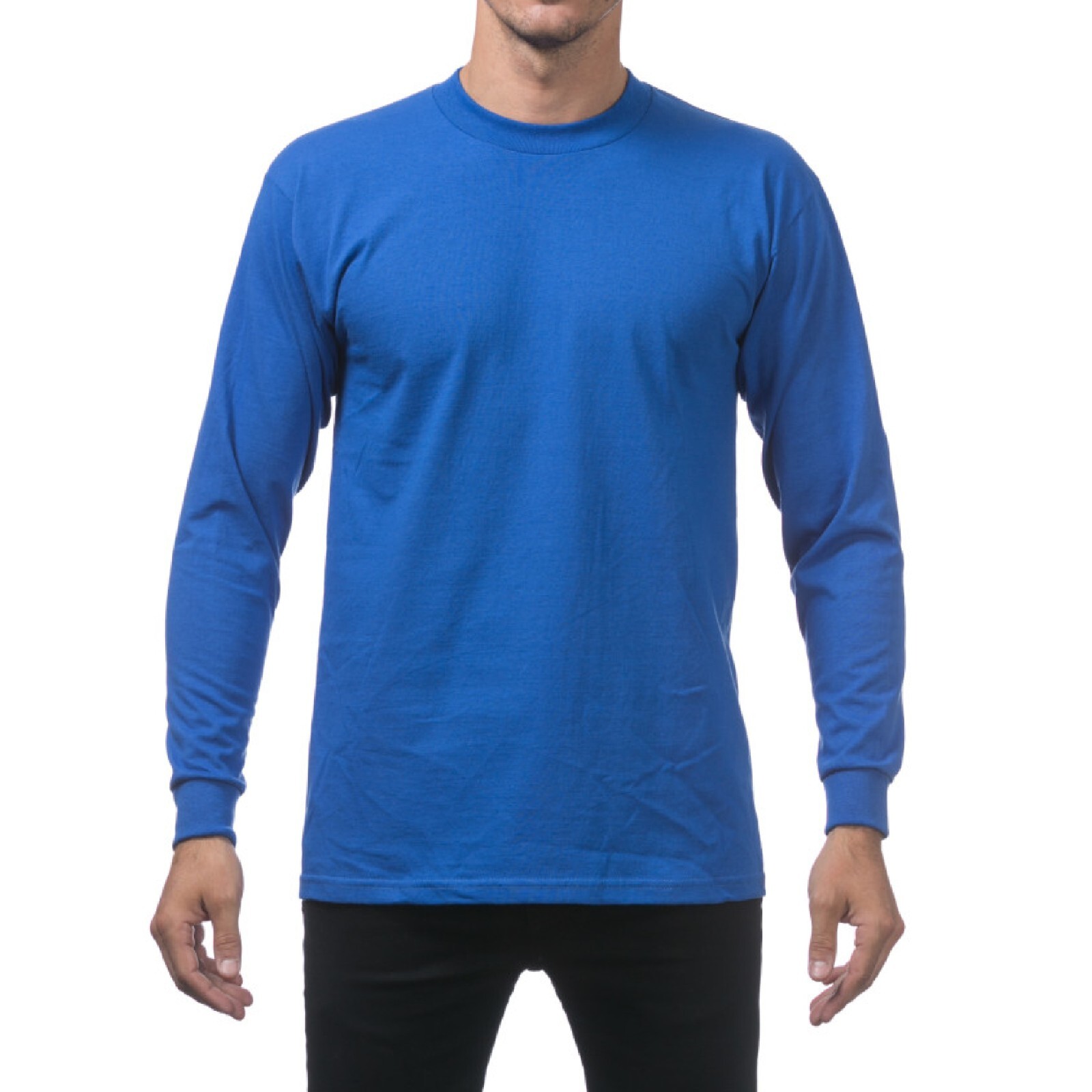 PROCLUB MENS HEAVYWEIGHT LONG SLEEVE T SHIRTS PRO CLUB CASUAL COTTON TEE SHIRT gallery