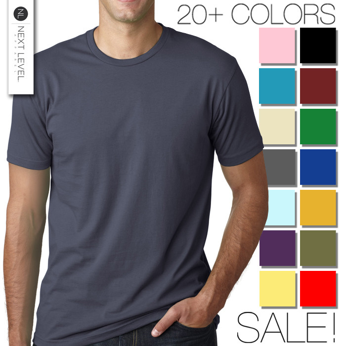 Next Level Apparel Premium Crew Neck T-Shirt - Mens Soft Fitted Basic Tee 3600 gallery