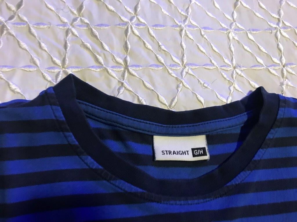 IKEA "SET OF 2" BLUE SHORT SLEEVE "HEY!" CREW-NECK T-SHIRT SIZE:G/H STRAIGHT gallery