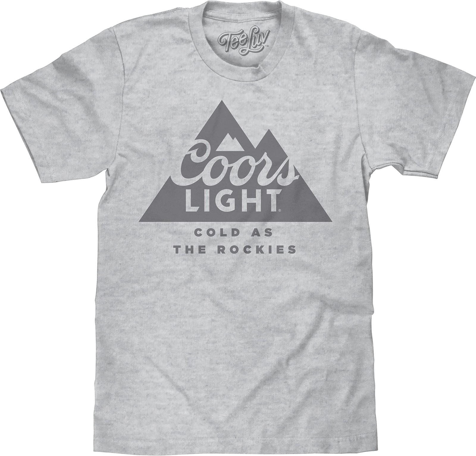 Men’s Coors Light Beer Shirt – Cold As The Rockies Mountain Logo T-Shirt, Ath…