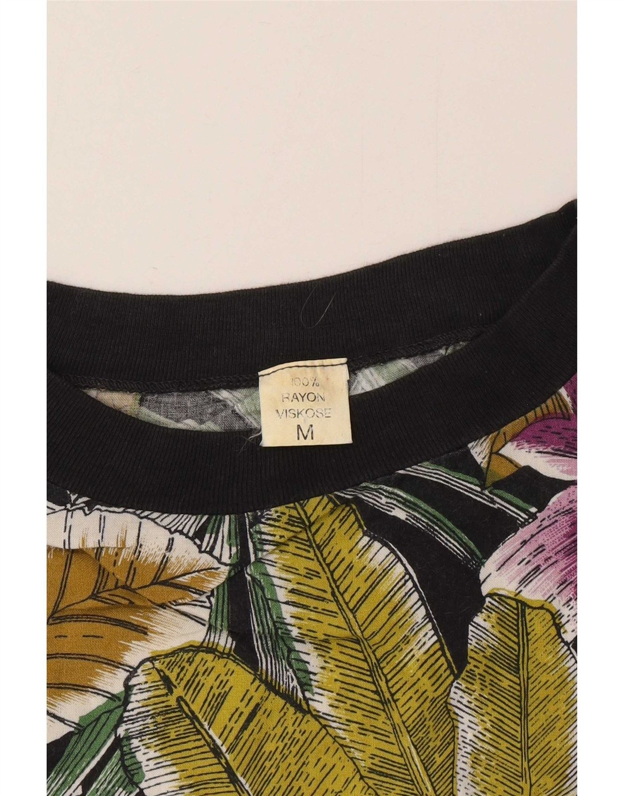 Vintage Mens T-Shirt Top Medium Multicoloured Floral Rayon AD14 gallery