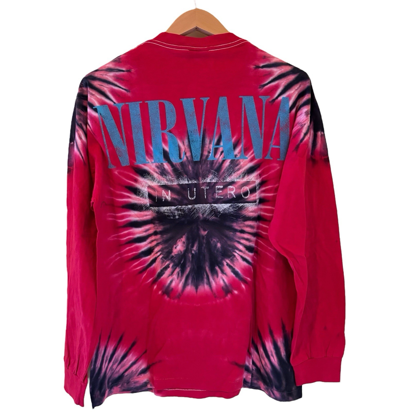 Nirvana In Utero Kurt Cobain Red Tie Dye Long Sleeve Shirt L Single Stitched gallery