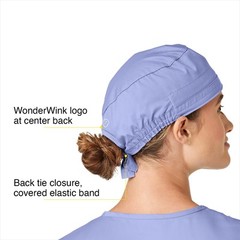 Unisex Tie Back Scrub Cap Ceil Blue One Size