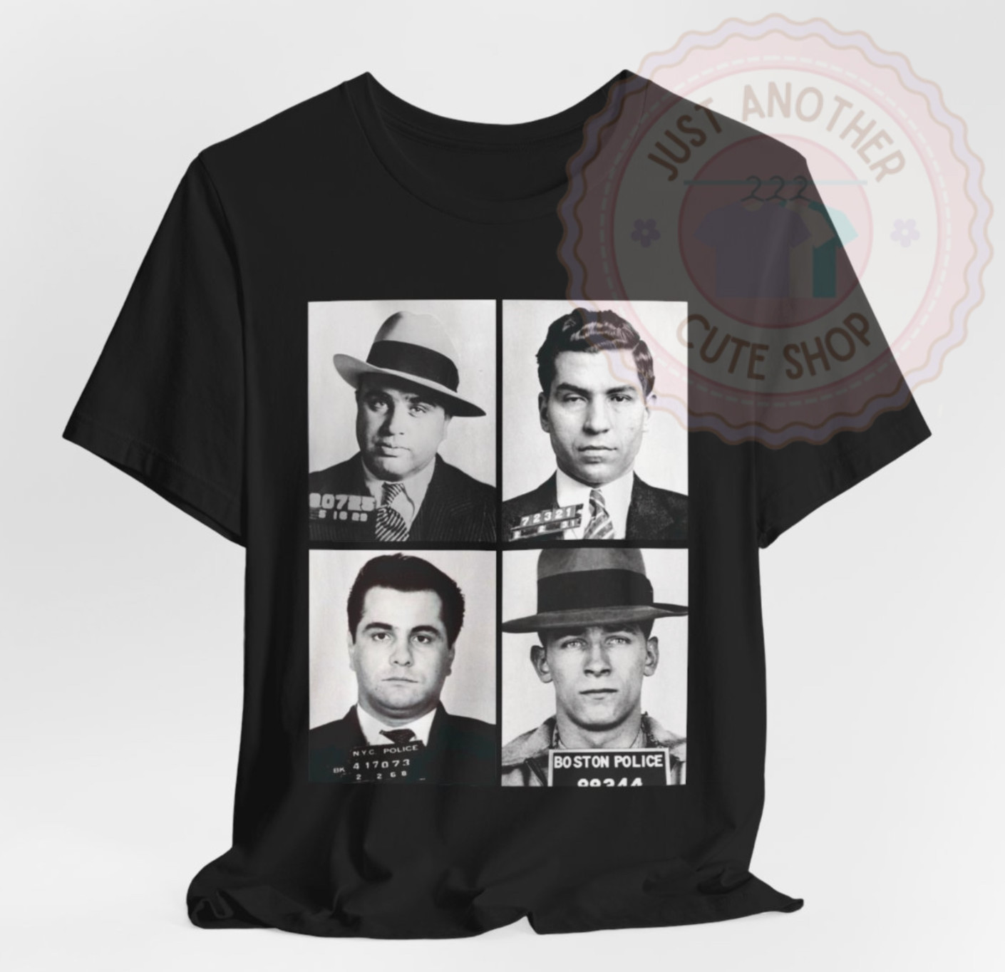 Mafia Icon Mugshot T-Shirt ✩ Al Capone, Lucky Luciano, Whitey Bulger, John Gotti