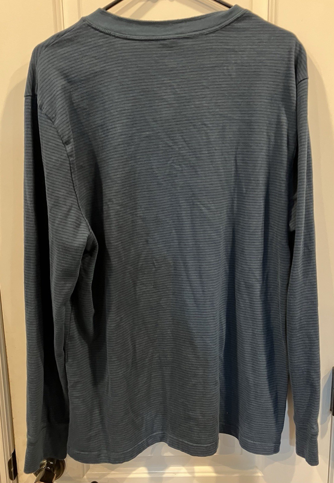 Men’s St Johns Bay Legacy Henley Striped Navy Long Sleeve L gallery