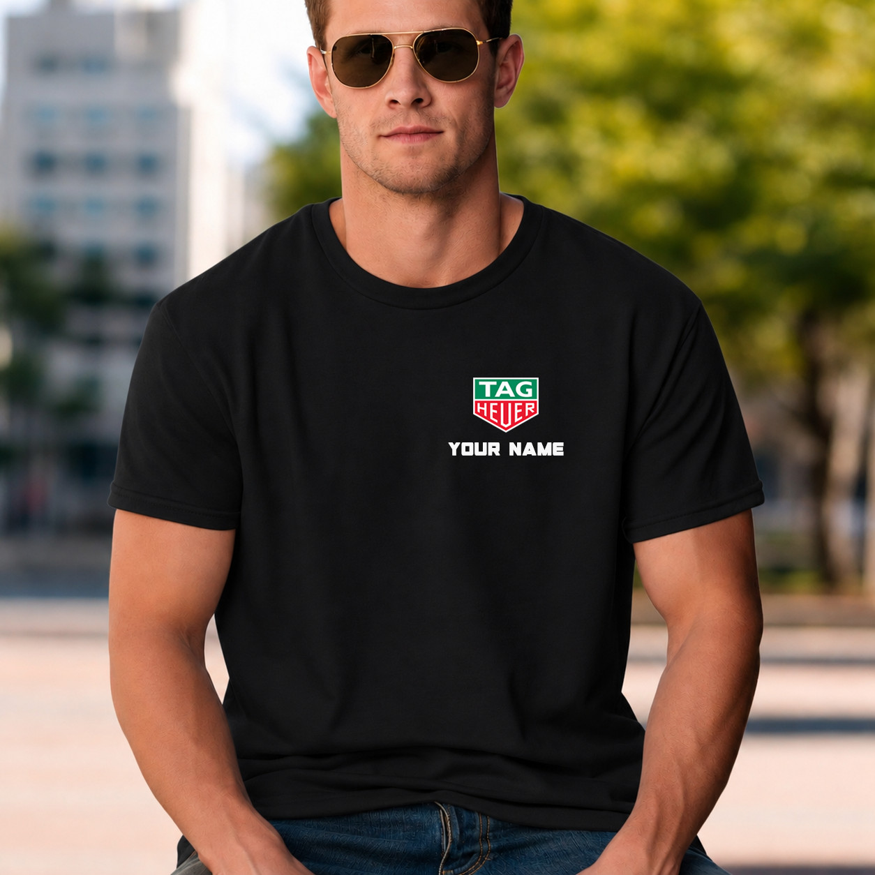 TAG Heuer Personalized T-Shirt, Custom Name Black Unisex Tee gallery
