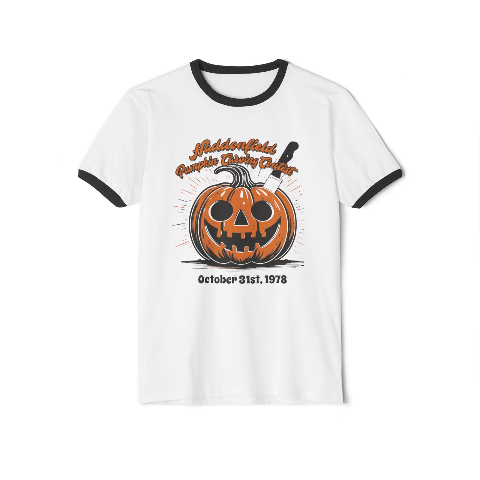 Haddonfield Halloween Pumpkin Carving 1978 Ringer Tee