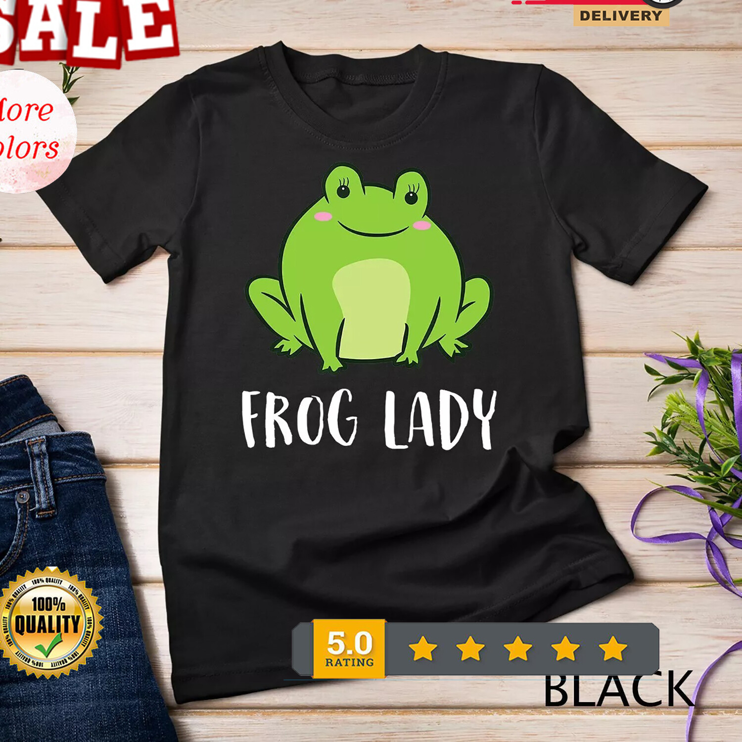 2026/Cute Frog Lady Love Frogs Just a Girl Who Loves Frogs Unisex Casua T-Shirt