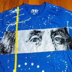 AHP Another Hype Piece all over Royal Blue Benjamin Franklin Graphic T Shirt 2XL