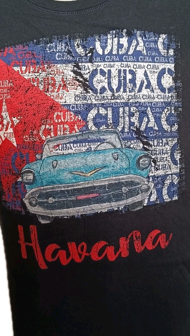 Havana Cuba T Shirt Mens M Black Vintage Car Retro Theme Holiday Caribbean gallery
