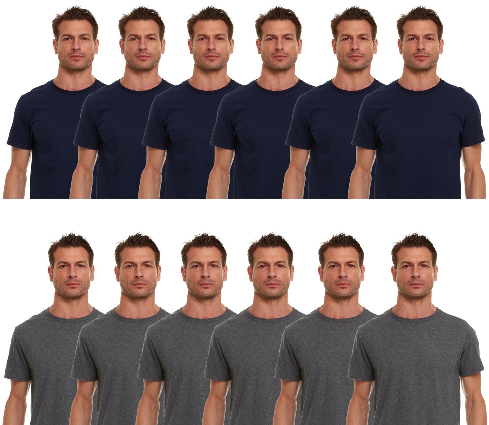 BILLIONHATS 12 Pack Men's Solid Colors Cotton T-Shirts Short Sleeve Lightweight gallery